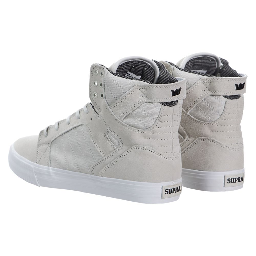 Baskets Montantes Supra SkyTop Grise Light Grey/White Homme | XXM-47297086